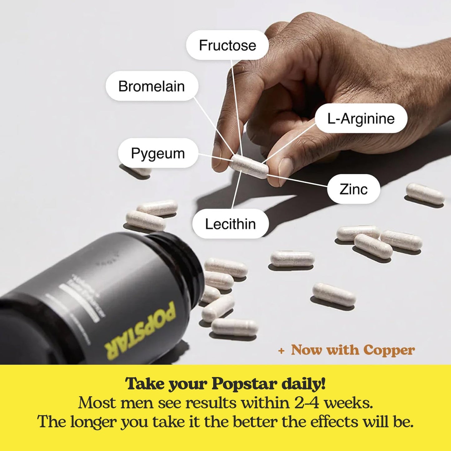 POPSTAR Semen Volume Supplement – 120 Vegan Capsules for Men’s Semen Health, Taste & Volume