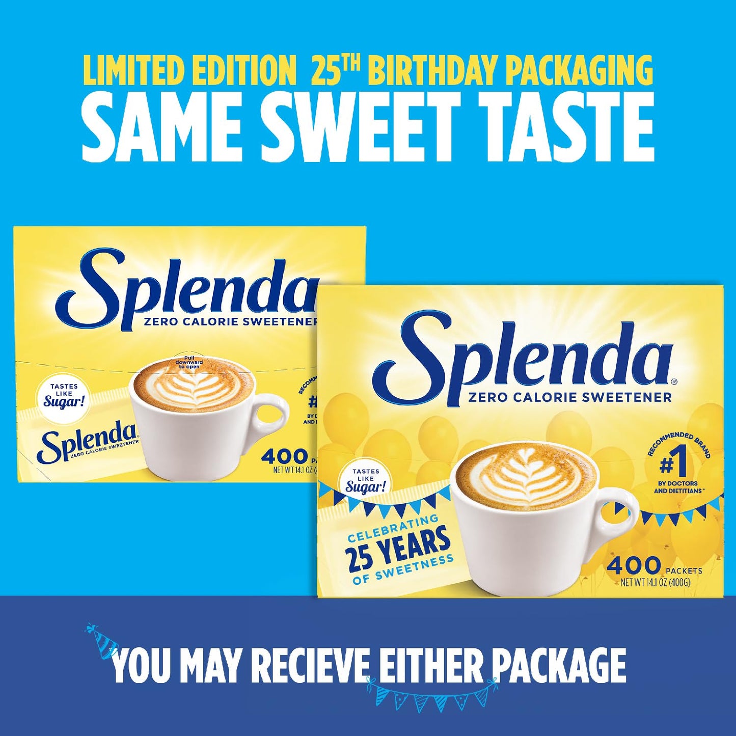 Splenda Zero Calorie Sweetener – 400 Count Packets 💛🍬