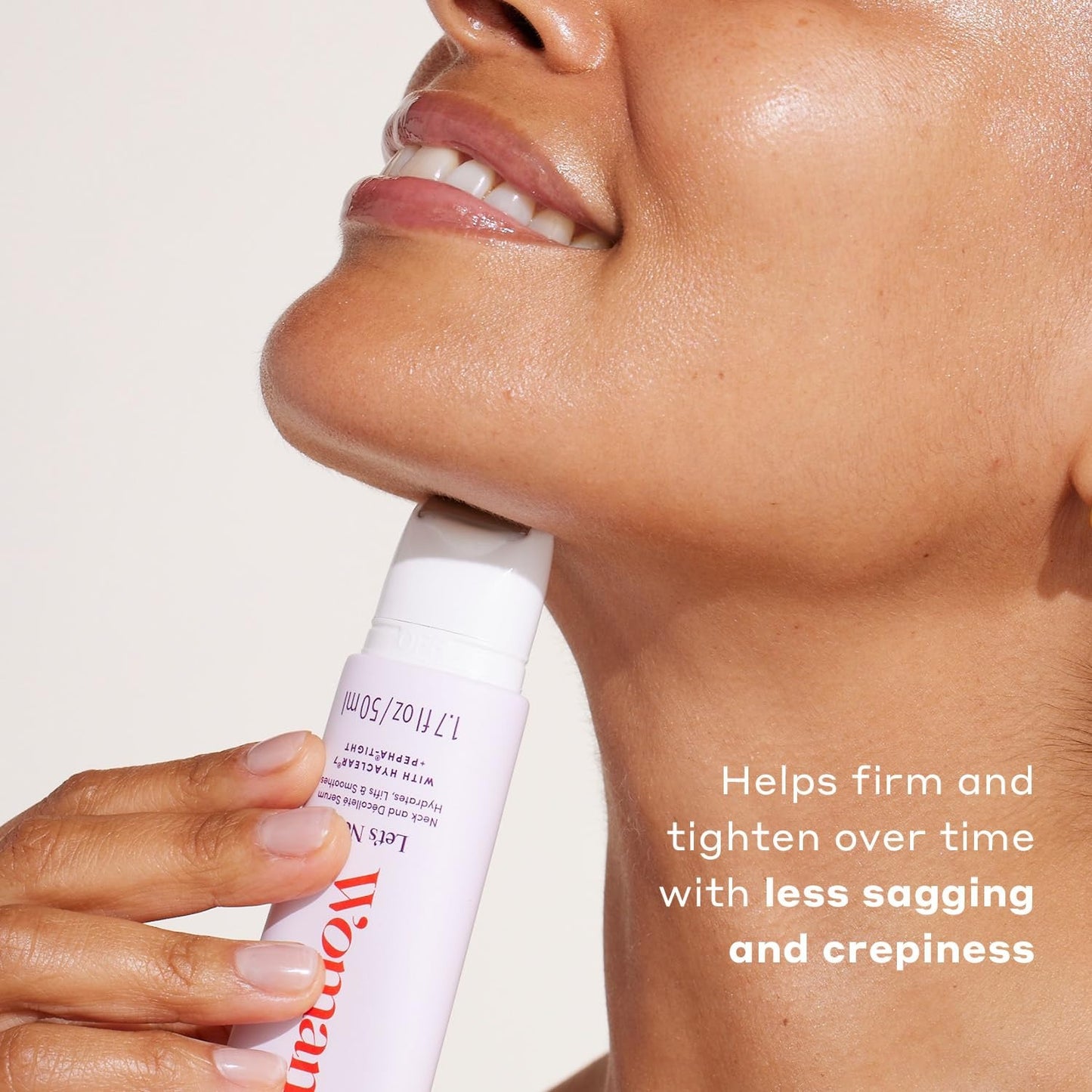 Womaness Let’s Neck Firming Serum 50 ml – Cooling Roller for Hydration, Firming & Smooth Neck Skin