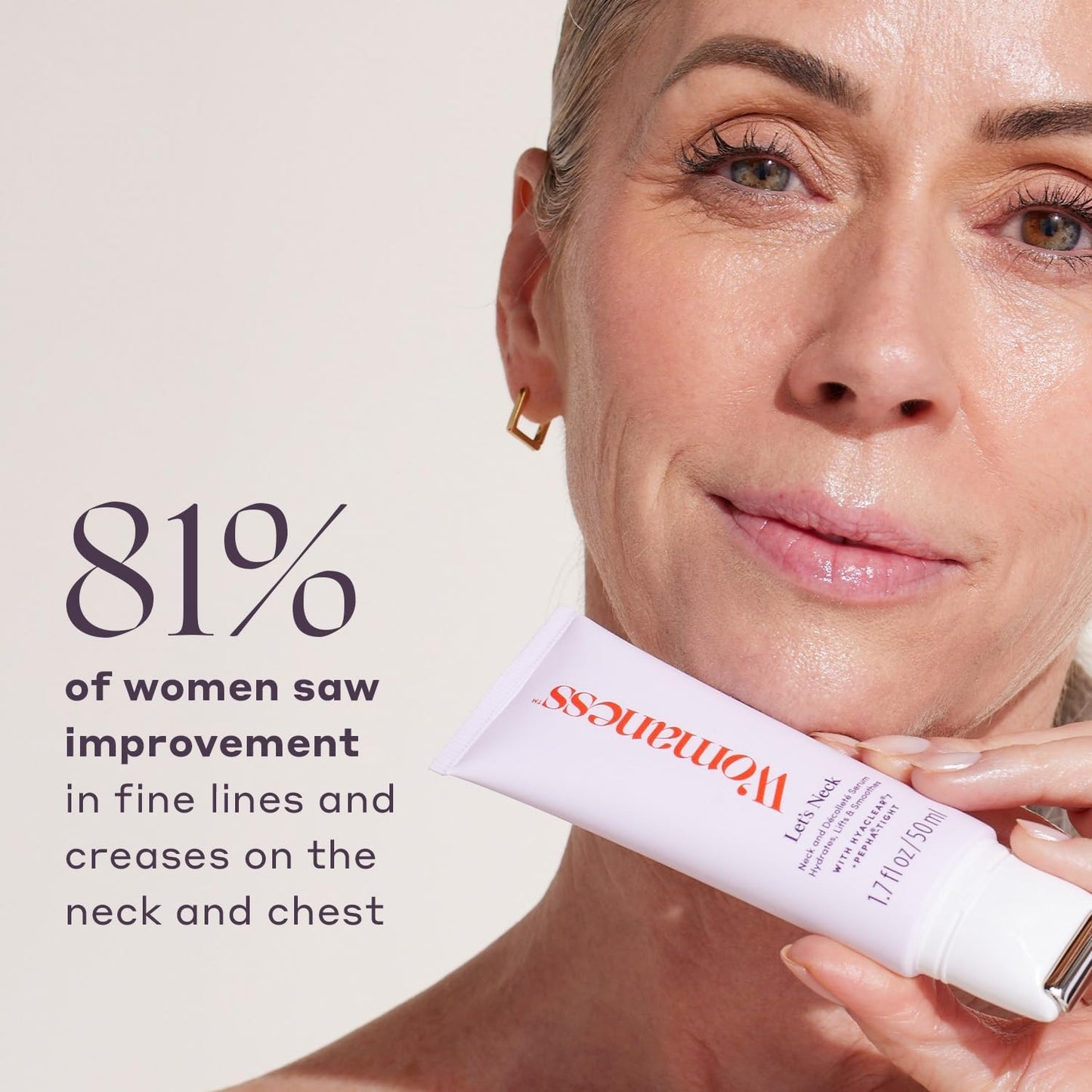Womaness Let’s Neck Firming Serum 50 ml – Cooling Roller for Hydration, Firming & Smooth Neck Skin