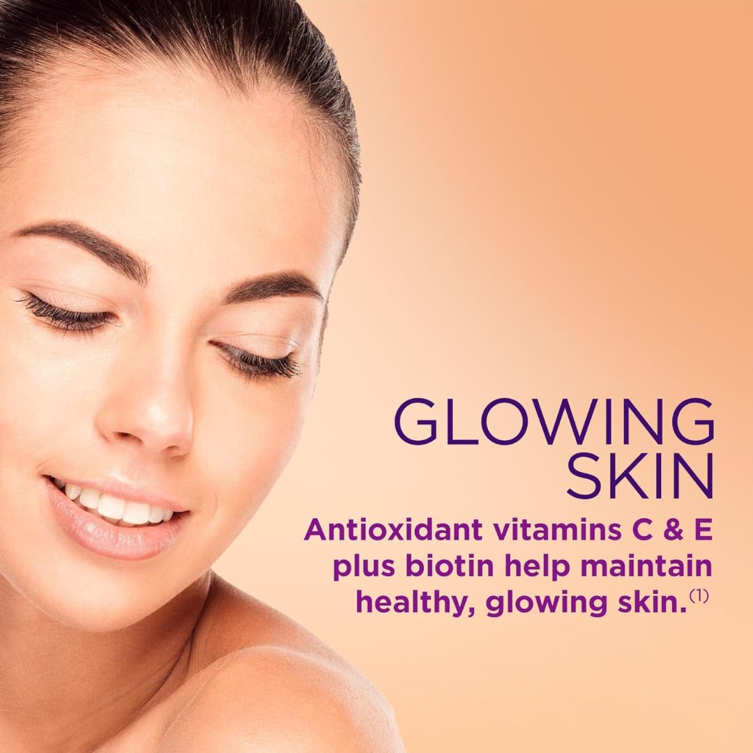 Nature's Bounty Optimal Solutions Hair, Skin & Nails Gummies – Biotin & Collagen, 2500 mcg, 80 Ct 🌿✨