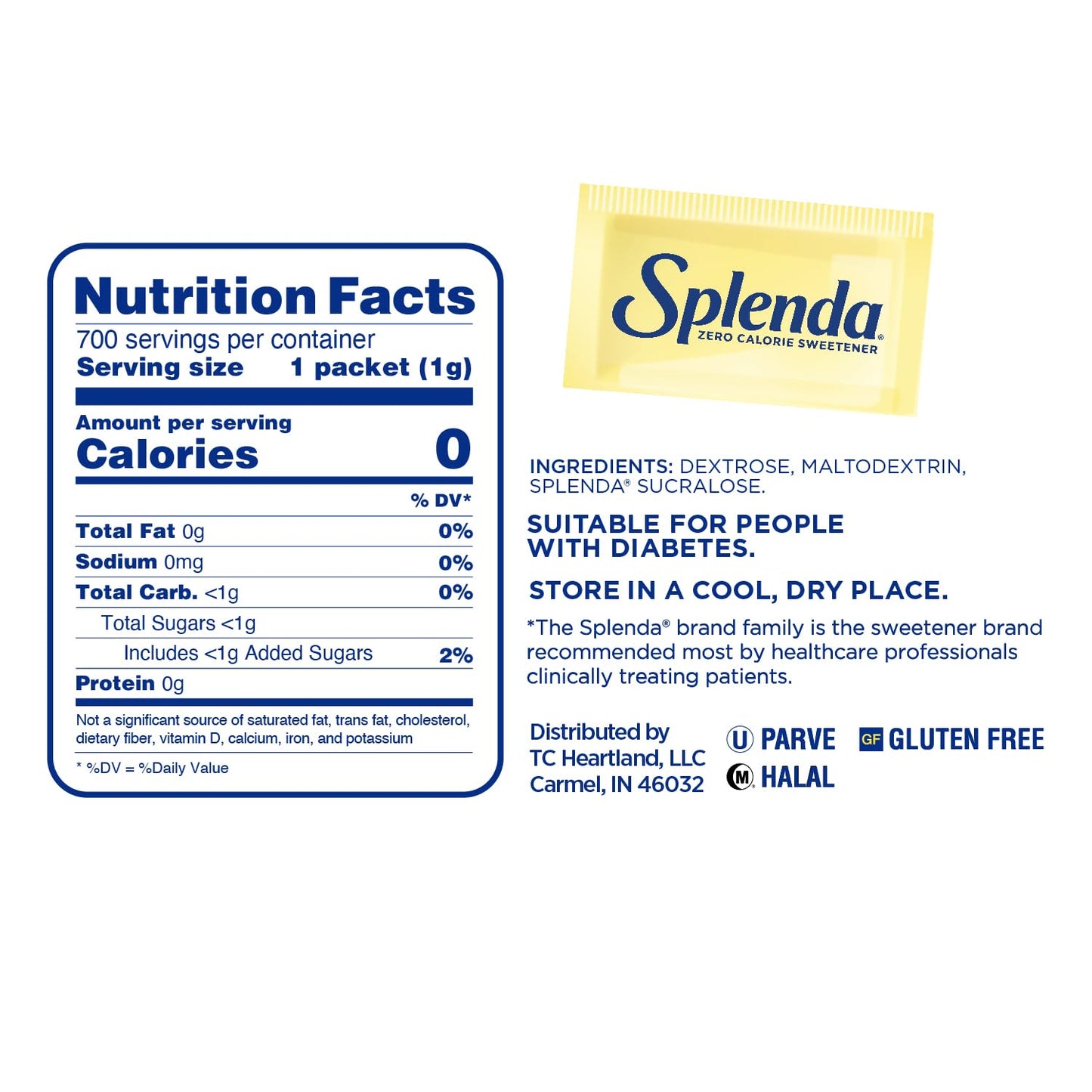 Splenda Zero Calorie Sweetener – 700 Count Packets 💛🍬
