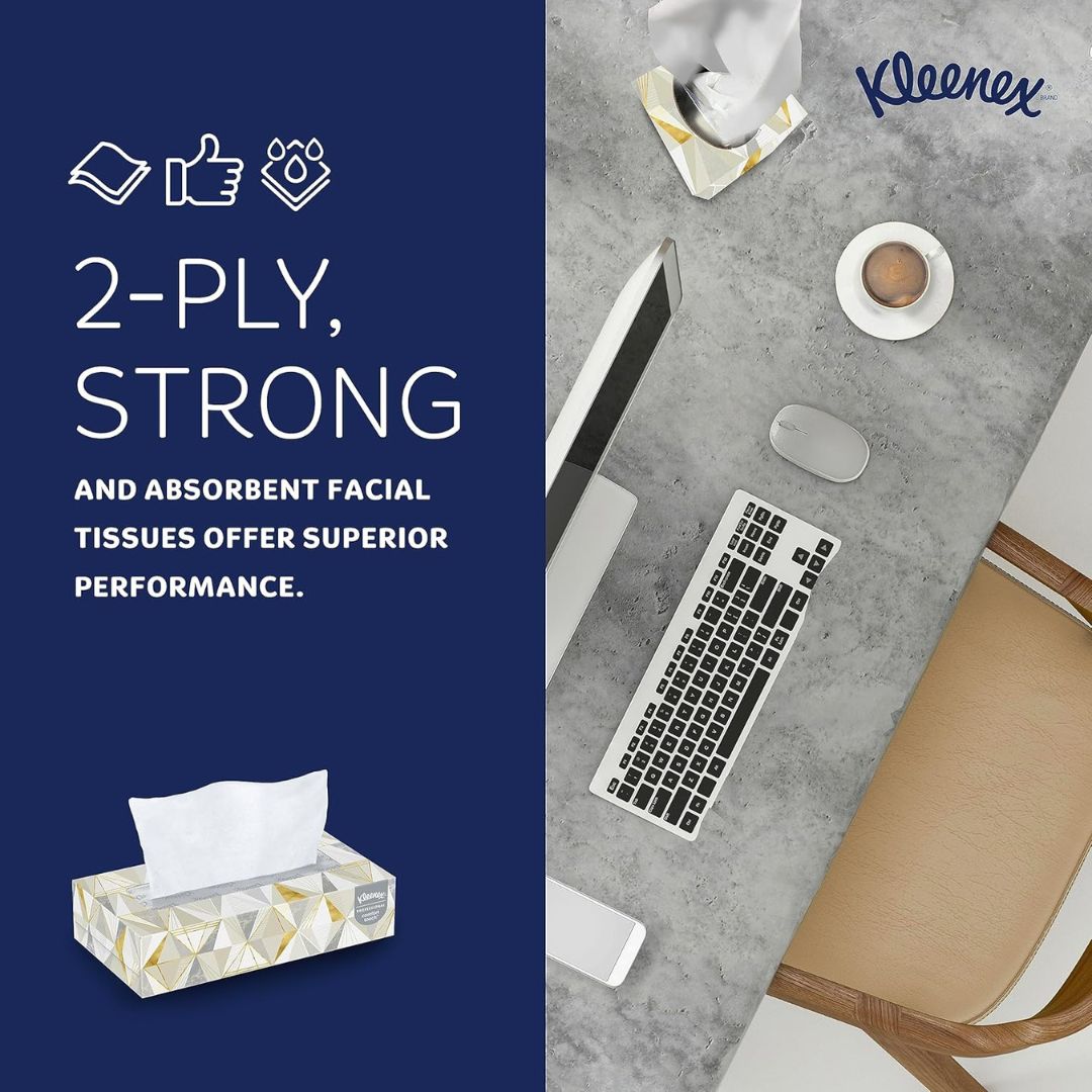 Kleenex Professional Facial Tissue – Bulk Pack (48 Boxes, 6,000 Tissues)
