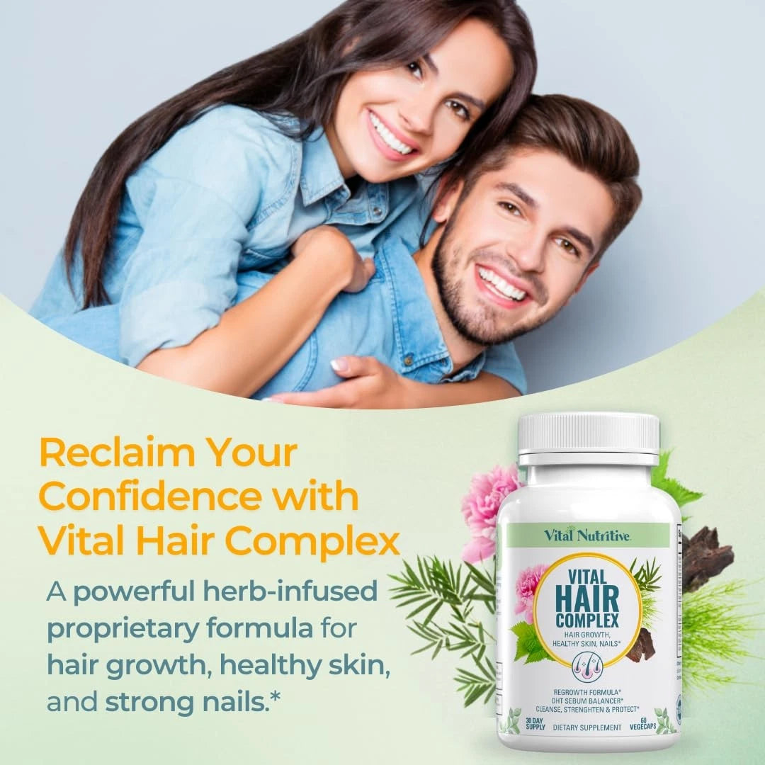 Vital Hair Complex – Biotin & Vitamin B Hair Vitamins for Women & Men